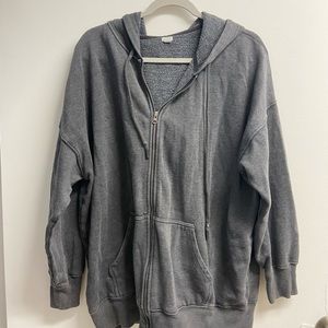 Gray zip up hoodie from Aerie